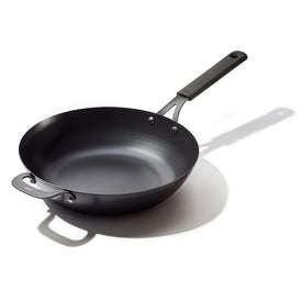 Obsidian Carbon Steel 12" Wok with Silicone Sleeve