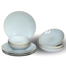 Rhapsody 12-Piece Dinnerware Set - Light Gray