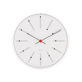 Bankers 11.4" Wall Clock - White/Black/Red