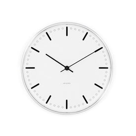 City Hall 11.4" Wall Clock - White/Black