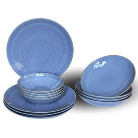 Rhapsody 12-Piece Dinnerware Set - Blue