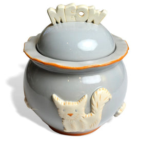 Cat Treat Jar - French Gray