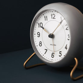 Station 4.7" Table Clock - Gray/White