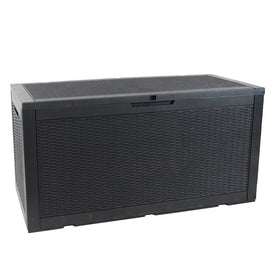 Rattan Design 100-Gallon Outdoor Deck and Patio Storage Box - Phantom Gray