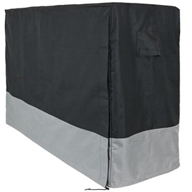 72" Outdoor Heavy-Duty Polyester Cover with PVC Backing for Firewood Log Rack - Gray and Black
