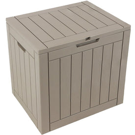 32-Gallon Lockable Outdoor Small Deck Box with Storage and Side Handles - Driftwood