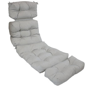 23" x 75" Indoor/Outdoor Olefin Polyester Tufted Cushion for Chaise Lounge Chair - Gray