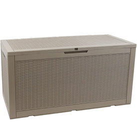 Rattan Design 100-Gallon Outdoor Deck and Patio Storage Box - Driftwood