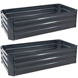 48" x 11.75" Two-Piece Hot Dip Galvanized Steel Raised Garden Beds - Dark Gray