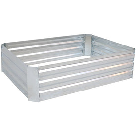47" x 11" Rectangular Raised Hot Dip Galvanized Steel Garden Bed - Silver