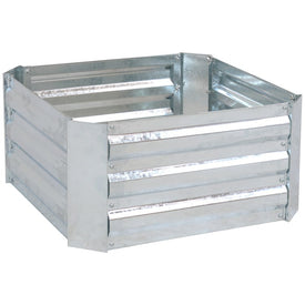 24" x 12" Outdoor Corrugated Galvanized Steel Raised Garden Bed - Silver