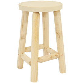 24" Fir Wood Round Top Counter-Height Stool - Unfinished