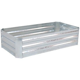 48" x 11.75" Raised Corrugated Galvanized Steel Rectangle Garden Bed - Silver