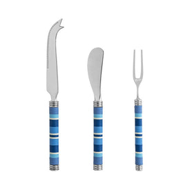 Jubilee Cheese Knife, Spreader and Fork Set - Shades of Denim