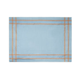 Boulevard 60" x 71" Tablecloth - Denim and Terracotta