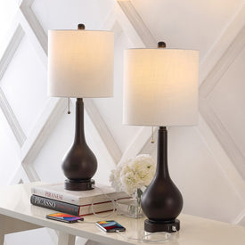 Tyler Gourd-Shaped Iron LED Table Lamps with Dual USB Charging Port (Set of 2)