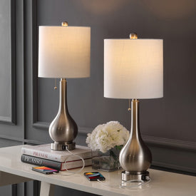 Tyler Gourd-Shaped Iron LED Table Lamps with Dual USB Charging Port (Set of 2)