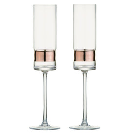 SoHo Champagne Flutes Set of 2 - Bronze