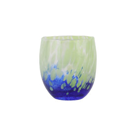 Nuvola Green and Blue Double Old Fashioned Glass