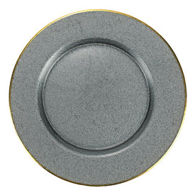Metallic Glass Slate Service Plate/Charger