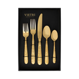 Martellato Gold Five-Piece Place Setting Set of 4