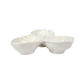 Limoni White Figural Lemon Three-Part Server