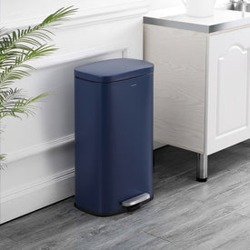 Curtis 8-Gallon Step-Open Trash Can - Denim