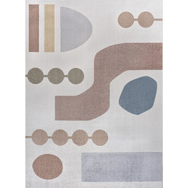 Riley Abstract Kid's & Novelty Machine-Washable 4' x 6' Area Rug - Cream/Multi