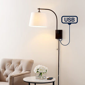 Gosling 22.5" Single-Light Plug-In/Hardwired LED Gooseneck Swing-Arm Sconce w/ USB Charging Port - Oil Rubbed Bronze