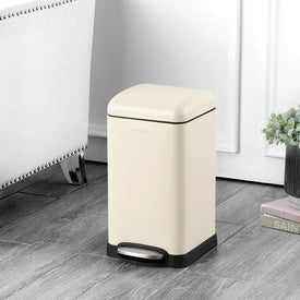 Betty Retro Mini 3.2-Gallon Step-Open Trash Can - Limestone Beige