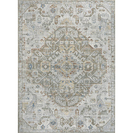 Shaemus Bohemian Medallion Low-Pile Machine-Washable 8' x 10' Area Rug - Cream/Brown/Green