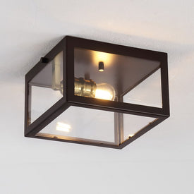 Eleanor 8" Single-Light Square Case LED Flush Mount Ceiling Fixture - Oil Rubbed Bronze/Brass Gold