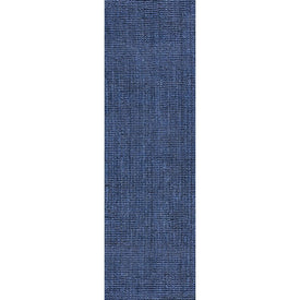 Pata Handwoven Chunky Jute 2' x 14' Runner Rug - Navy