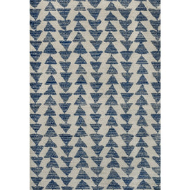 Aisha Moroccan Triangle Geometric 4' x 6' Area Rug - Cream/Navy