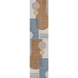 Slinger Modern Kid's & Novelty Collage Machine-Washable 2' x 8' Runner Rug - Cream/Multi