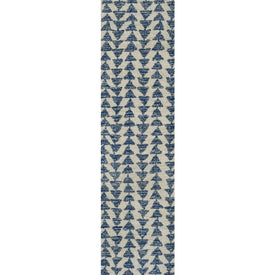 Aisha Moroccan Triangle Geometric 2' x 8' Runner Rug - Cream/Navy