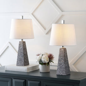 Owen 20.5" Resin LED Table Lamps Set of 2 - Dark Gray Terrazzo