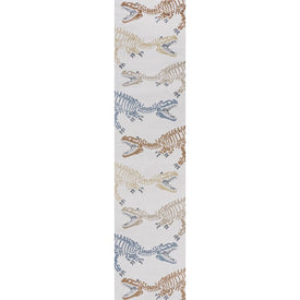 Kingdarr T-Rex Kid's Machine-Washable 2' x 8' Runner Rug - Cream/Multi