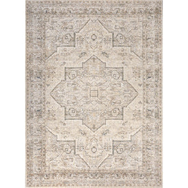 Koda Vintage Native American Medallion Machine-Washable 5' x 8' Area Rug - Cream/Brown