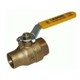 Ball Valve T-1007 1 Inch Female x Sweat Forged Brass Full Port Lever