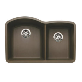 Diamond 32" Offset Double Bowl Silgranit Undermount Kitchen Sink