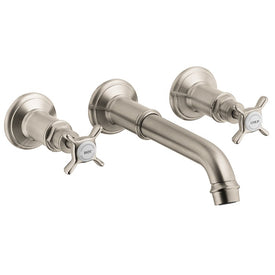 AXOR Montreux Two Handle Wall Mount Widespread Bathroom Faucet with Cross Handles without Drain