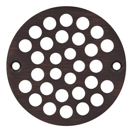 Drain Grate Screw Down (Carded) Oil Rubbed Bronze 4 Inch Round Stainless Steel