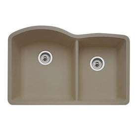 Diamond 32" Offset Double Bowl Silgranit Undermount Kitchen Sink