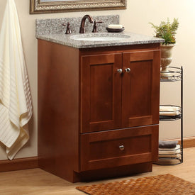 Simplicity Shaker 24"W x 21"D x 34.5"H Single Bathroom Vanity Cabinet Only with No Side Drawers