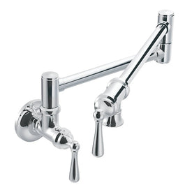 Traditional Two Handle Wall-Mount Pot Filler Faucet