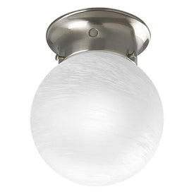 Single-Light Flush Mount Ceiling Light with Glass Globe Shade