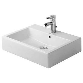 Lavatory Sink Vero Above Counter with Overflow & WonderGliss Surface Treatment 18-1/2 x 19-5/8 Inch Rectangle White 1 Hole