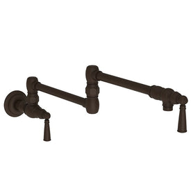 Jacobean Two Handle Wall-Mount Pot Filler with Lever Handles