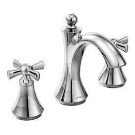 Wynford Two Handle High Arc Widespread Bathroom Faucet with Cross Handles